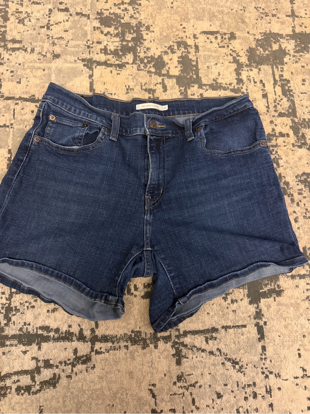 Levi’s Classic Dark Blue Denim Mid Length Women's Shorts